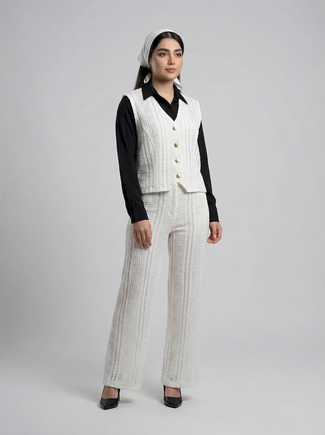 وست و شلوار گیپور زنانه 3790